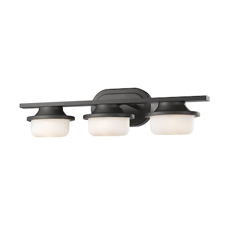 Z-Lite Optum 3 Light Vanity, Bronze & Matte Opal 1917-3V-BRZ-LED
